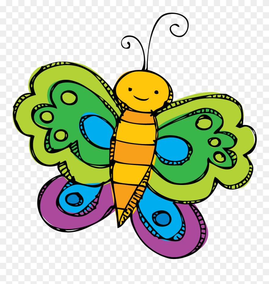 Cute Butterfly Spring Clipart - Free Clip Art Spring - Png Download