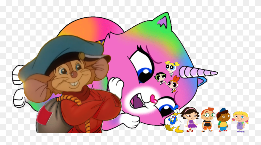 Rainbow Butterfly Unicorn Kitty Characters Clipart