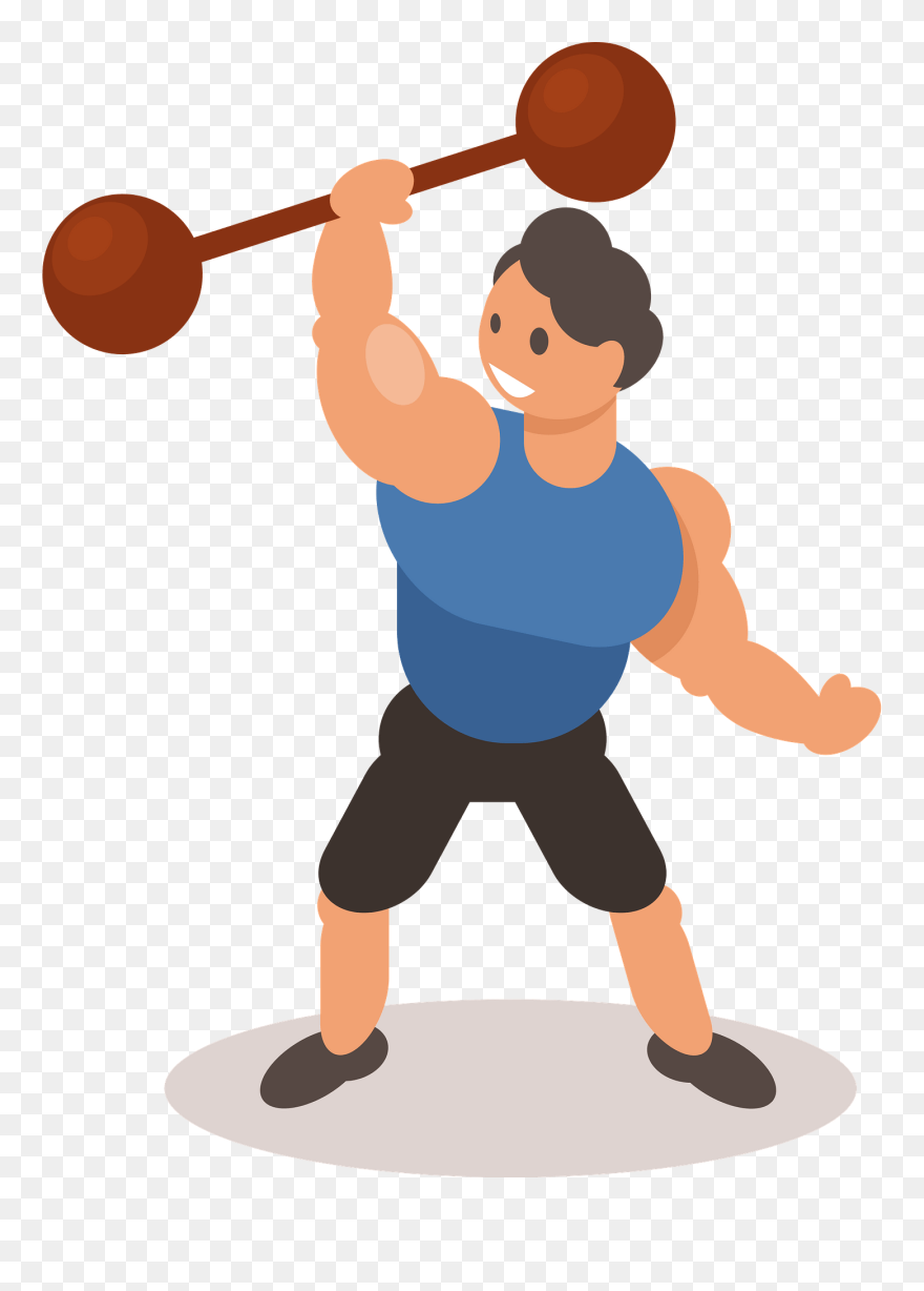 Gambar Kartun Mengangkat Beban Clipart