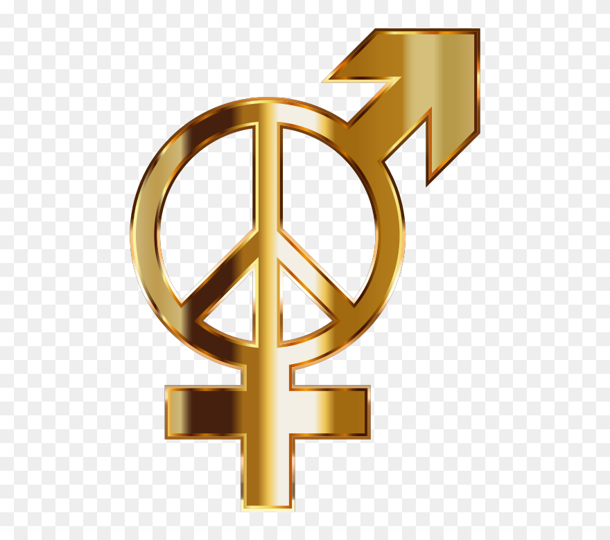 Gold Gender Peace No Background - Gold Gender Symbols Transparent Background Clipart