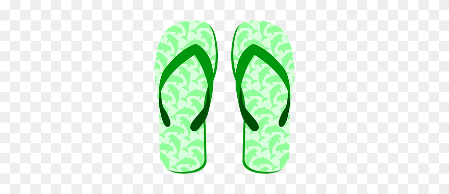 Flip-flops Clipart - Green Flip Flops Clip Art - Png Download