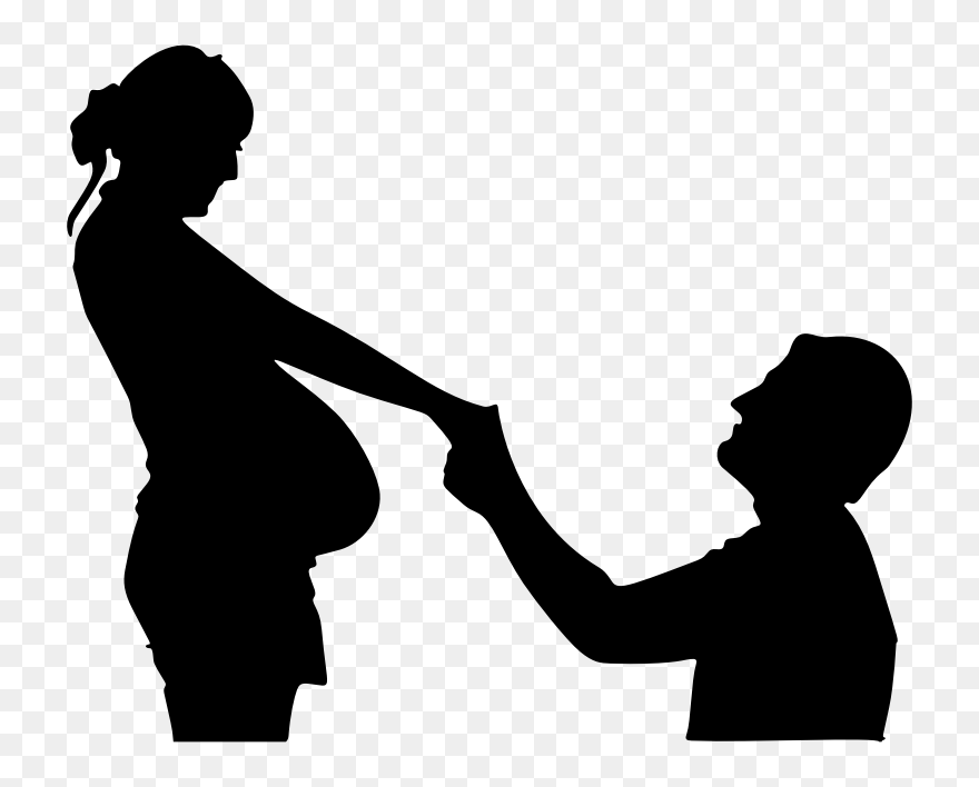 Woman Silhouette Husband Clip Art - Black Shadow Man Png Transparent Png