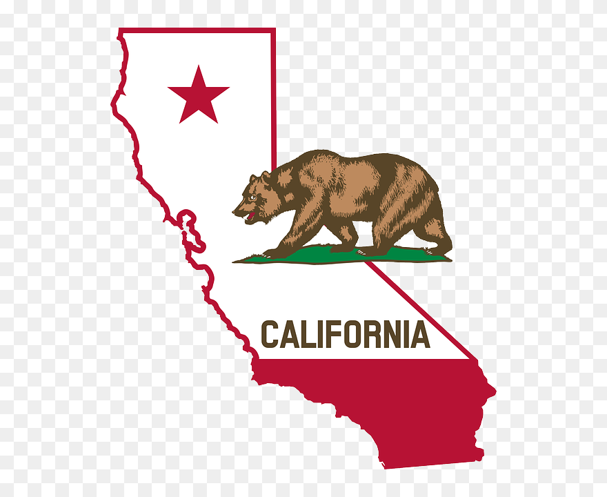 California Flag In State Clipart