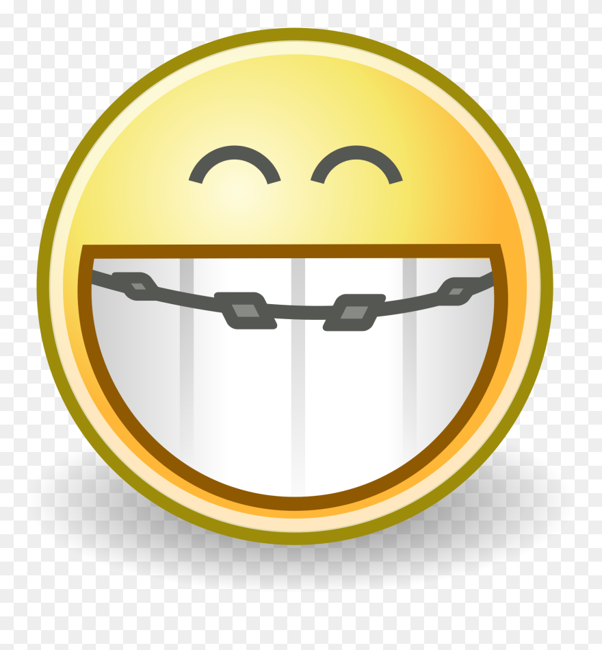 Face Grin Braces - Smiley Face With Braces Clipart