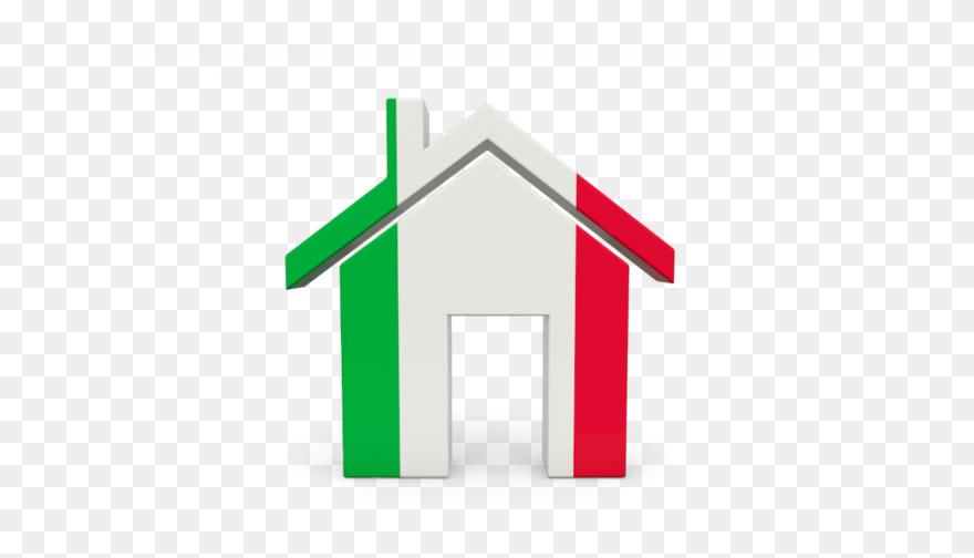 House With Italy Flag Clipart