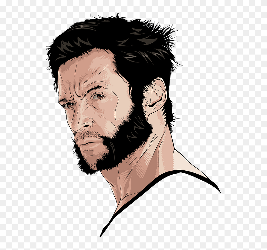 Hugh Jackman As Wolverine Clipart - Hugh Jackman Wolverine Drawing - Png Download