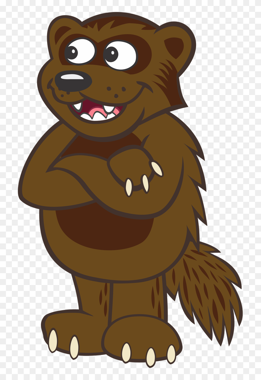 Wolverine Clipart Animal Face - Cartoon Wolverine Animal Easy - Png ...