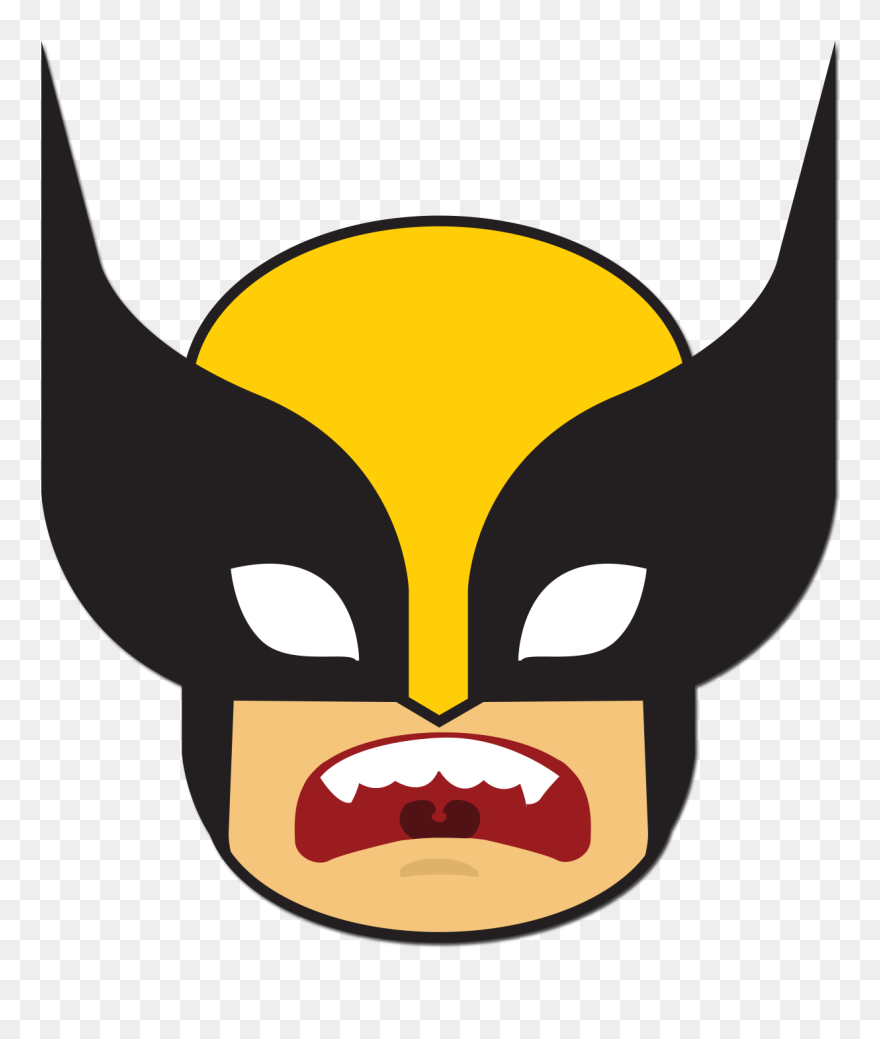 Transparent Wolverine Cartoon Clipart - Mascara Wolverine Png