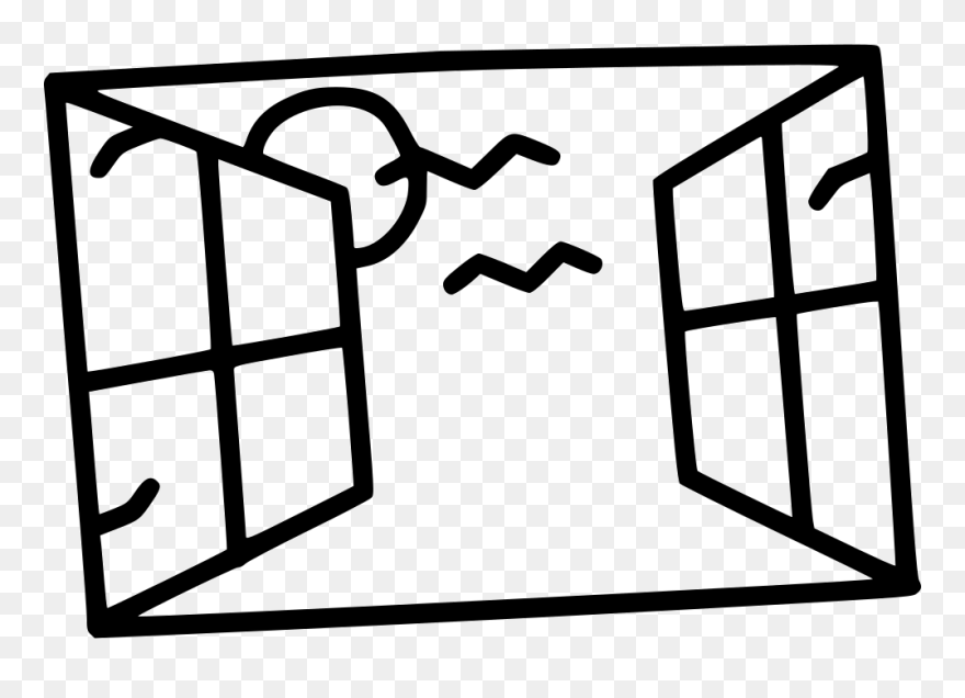 Transparent Haunted House Clipart Black And White - Transparent Windows Cartoon - Png Download