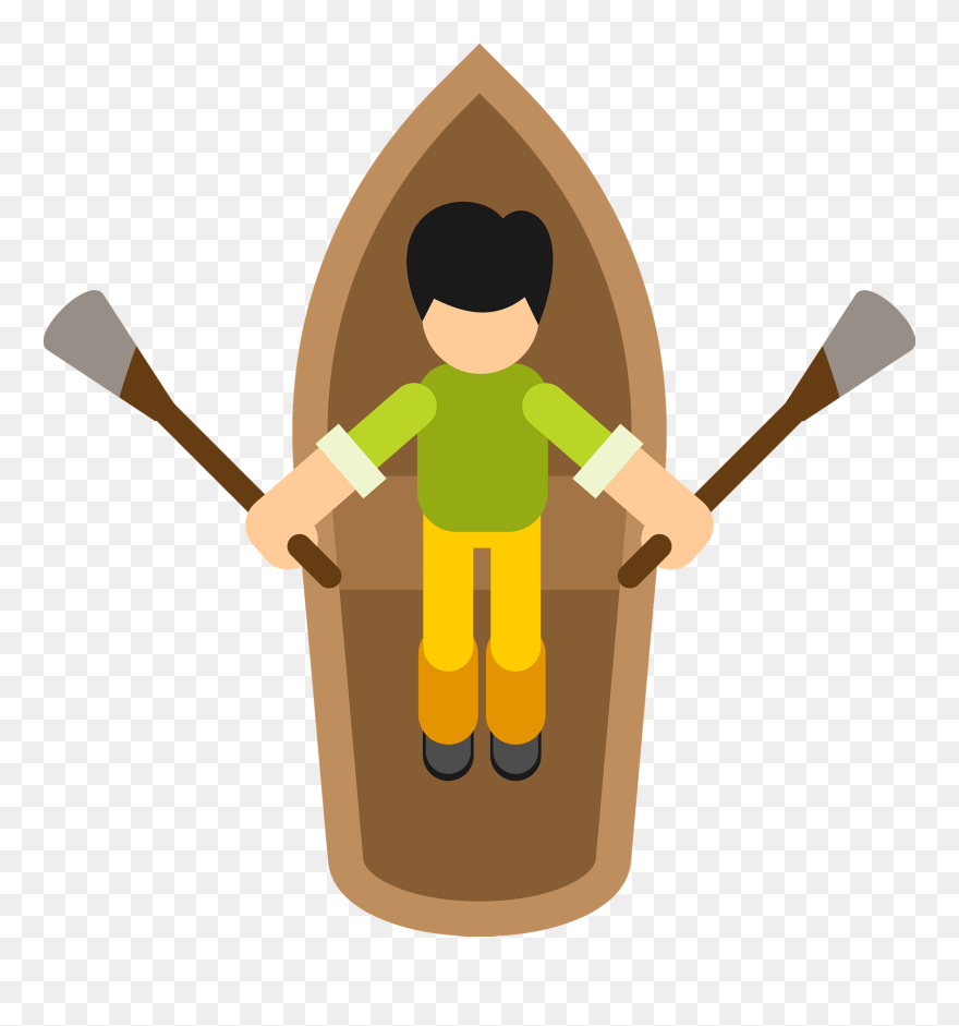 Clipart Of Man Rowing Boat - Png Download