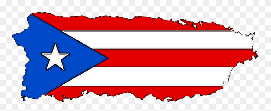 Puerto Rico Map Flag Clipart
