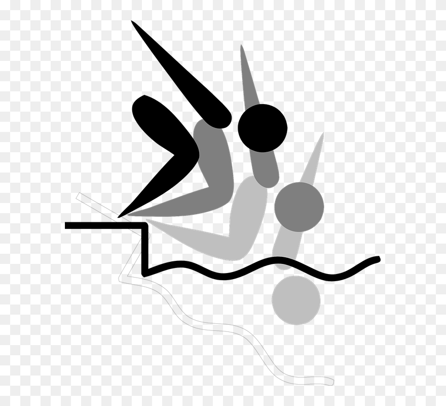 Diving Pool Swimming - Human Swimming Clipart