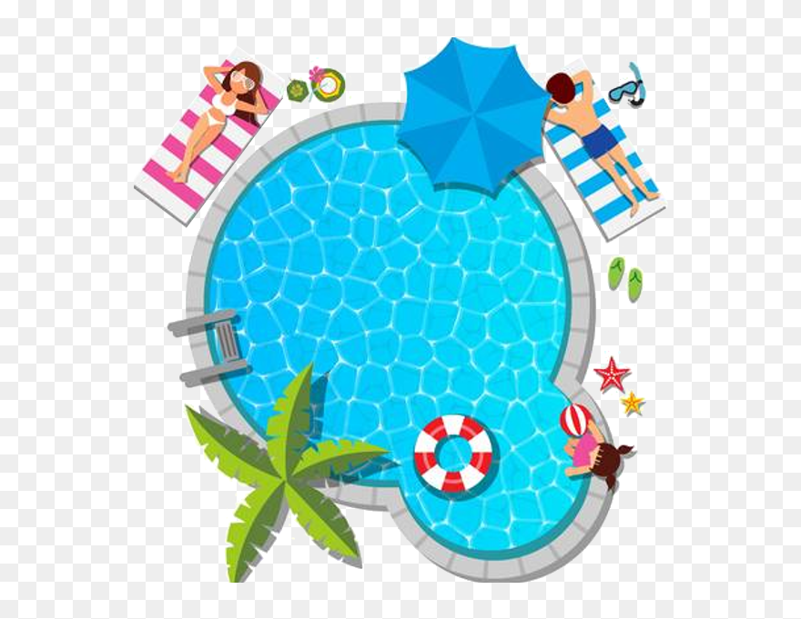 Kids Pool Top View Clipart