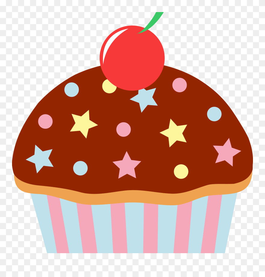 Cartoon Cupcake Clip Arts - Cartoon Cupcake Clipart - Png Download