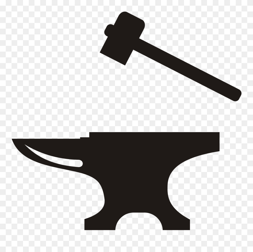 Anvil Blacksmith Hammer Clip Art - Anvil Black And White Clipart - Png Download