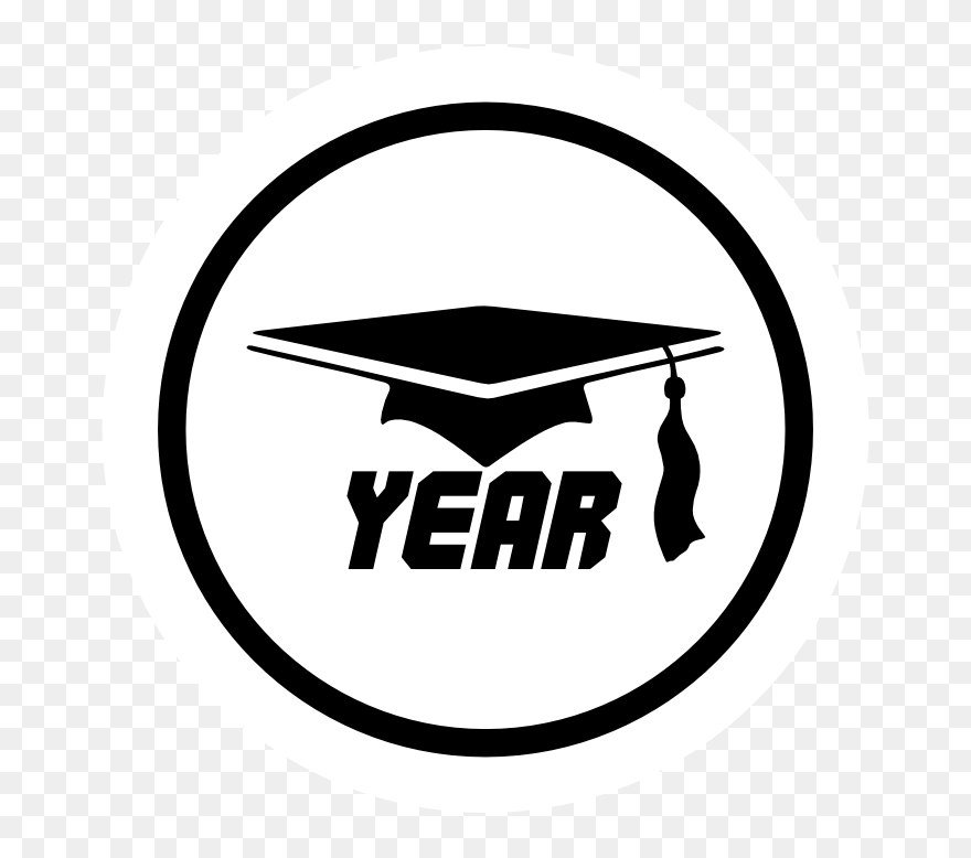 Custom Circle Graduation Year And Cap Sticker Clipart