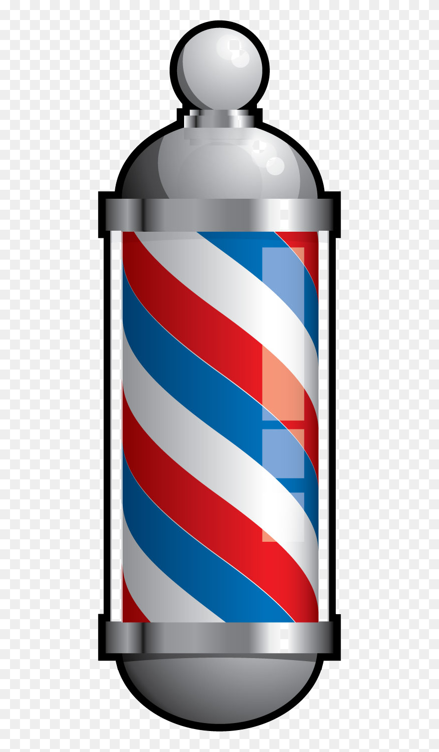 Transparent Barber Shop Pole Png - Barber Pole Transparent Background Clipart