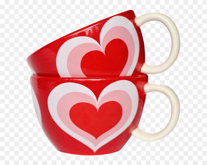 Love Coffee Cups - Coffee And Valentines Day Clipart
