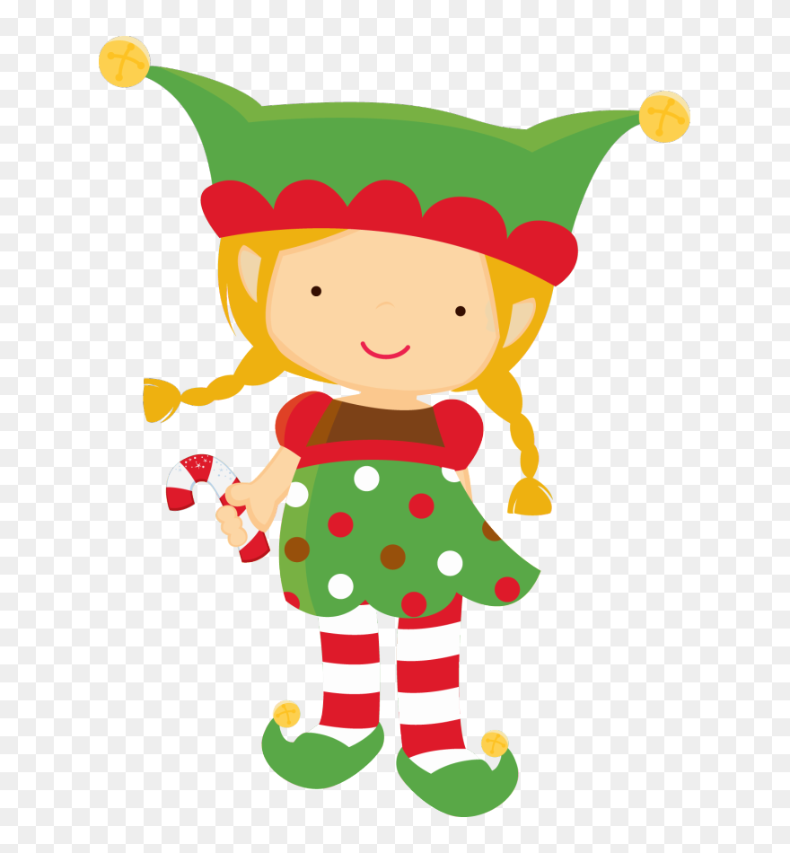 Girl Christmas Elf Clipart - Png Download