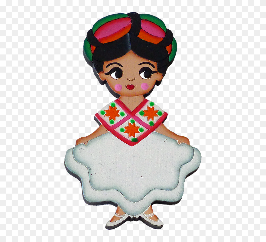 Huasteca Traditional Dress Magnet - Huasteca Dibujo Clipart