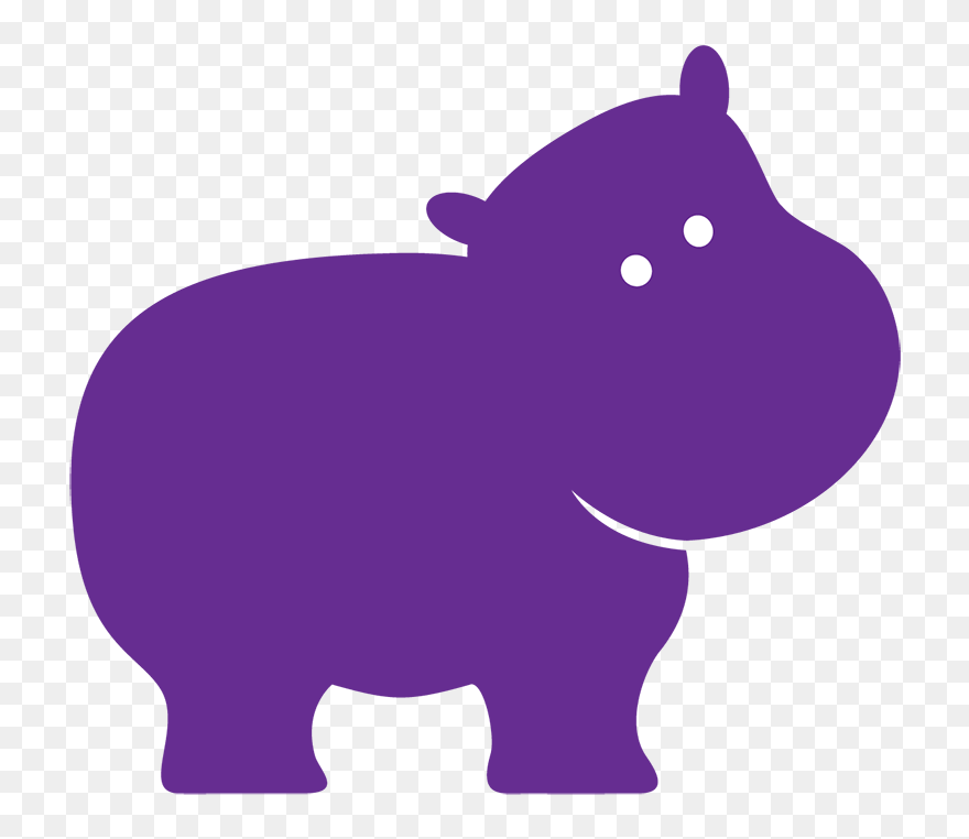 Pinatas Hippo Purple Party Supplies Piñatas - Hippo Silhouette Clip Art - Png Download