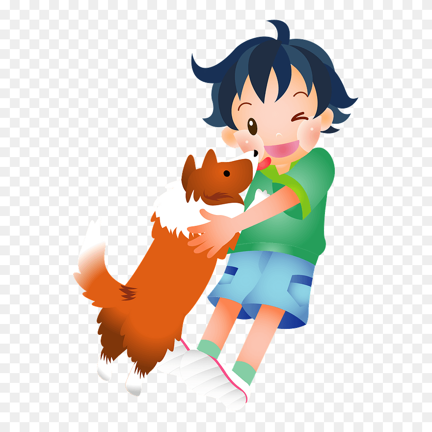 Dog Child Boy Clipart - 犬 と 遊ぶ イラスト - Png Download