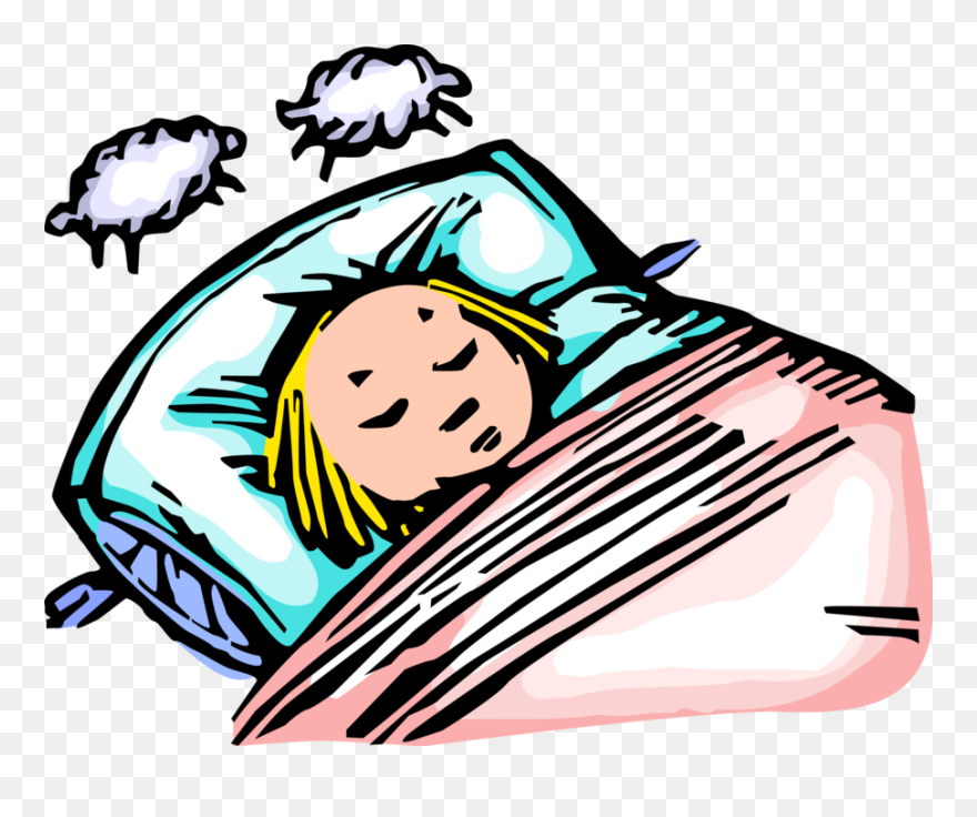 Sleeping Vector Illustration - Girl Fall Asleep Clip Art - Png Download