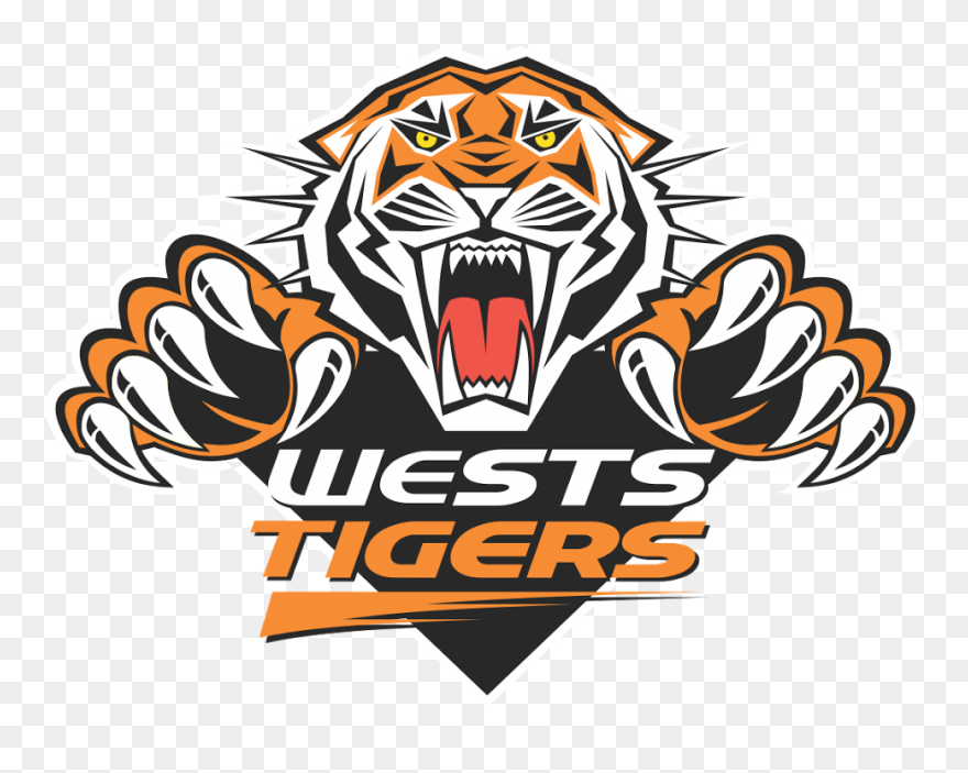Clip Art Free Download Transparent Tiger West - West Tigers Nrl Logo - Png Download