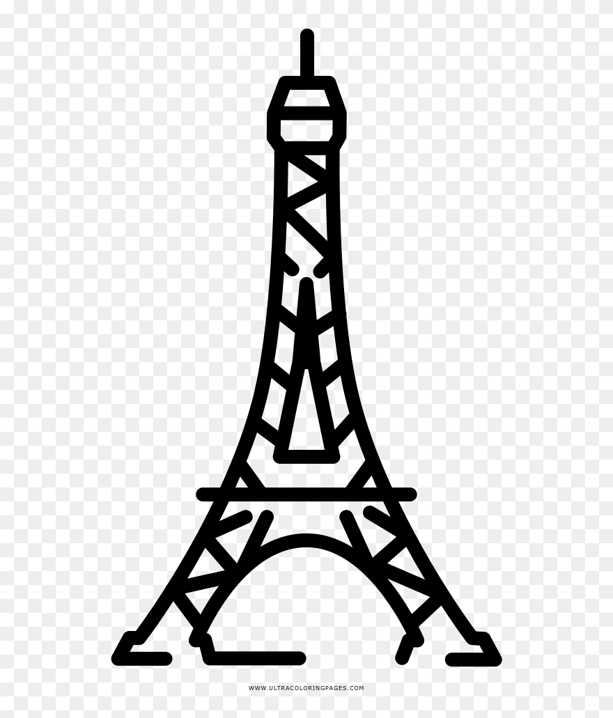 Eiffel Tower Coloring Page - Eiffel Tower Icon Transparent Clipart
