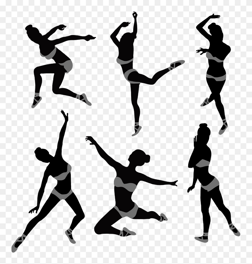 Dance Silhouette Can-can - Dancing Girl Silhouette Clipart