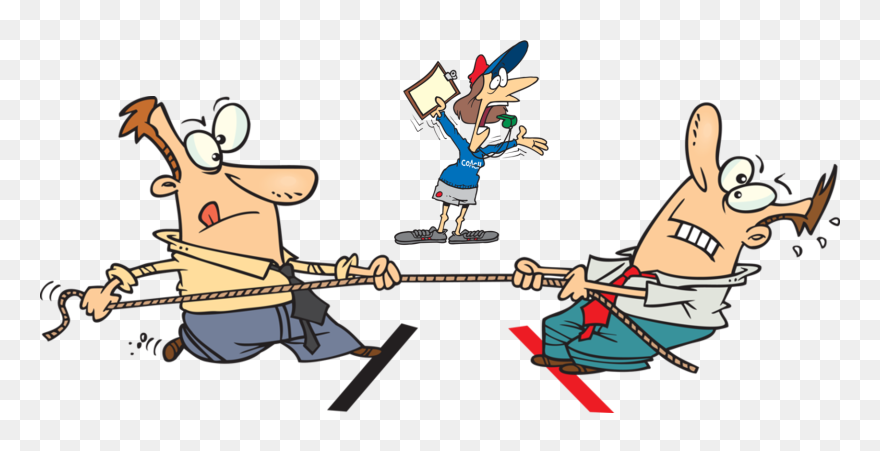 Transparent Collaborating Clipart - Cartoon Tug Of War - Png Download