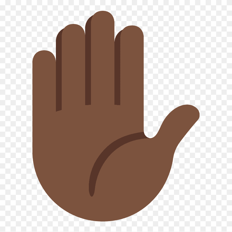 Raised Hand Emoji Clipart - Illustration - Png Download
