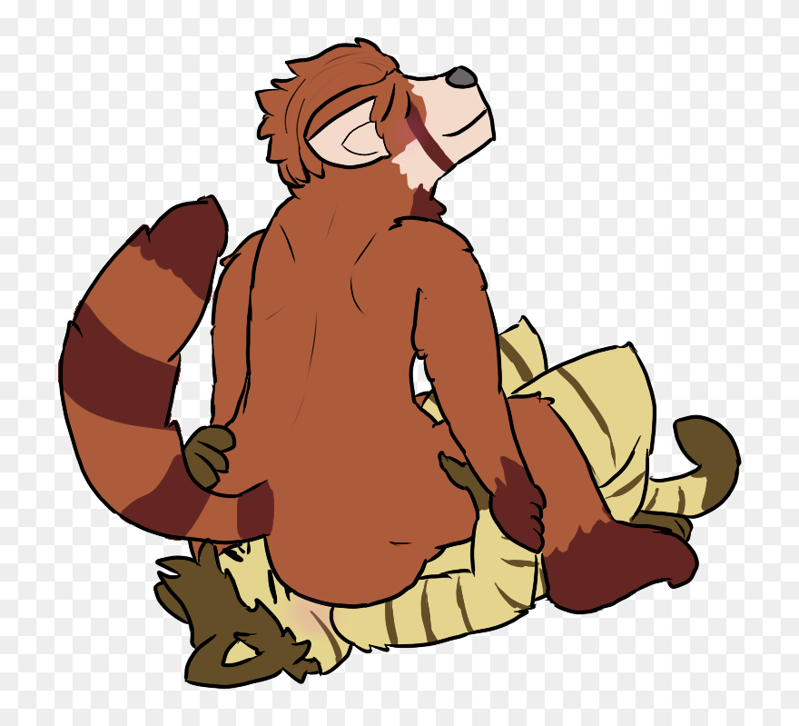 A Musky Jock Finds A Nice Place To Sit - Gay Furry Clipart