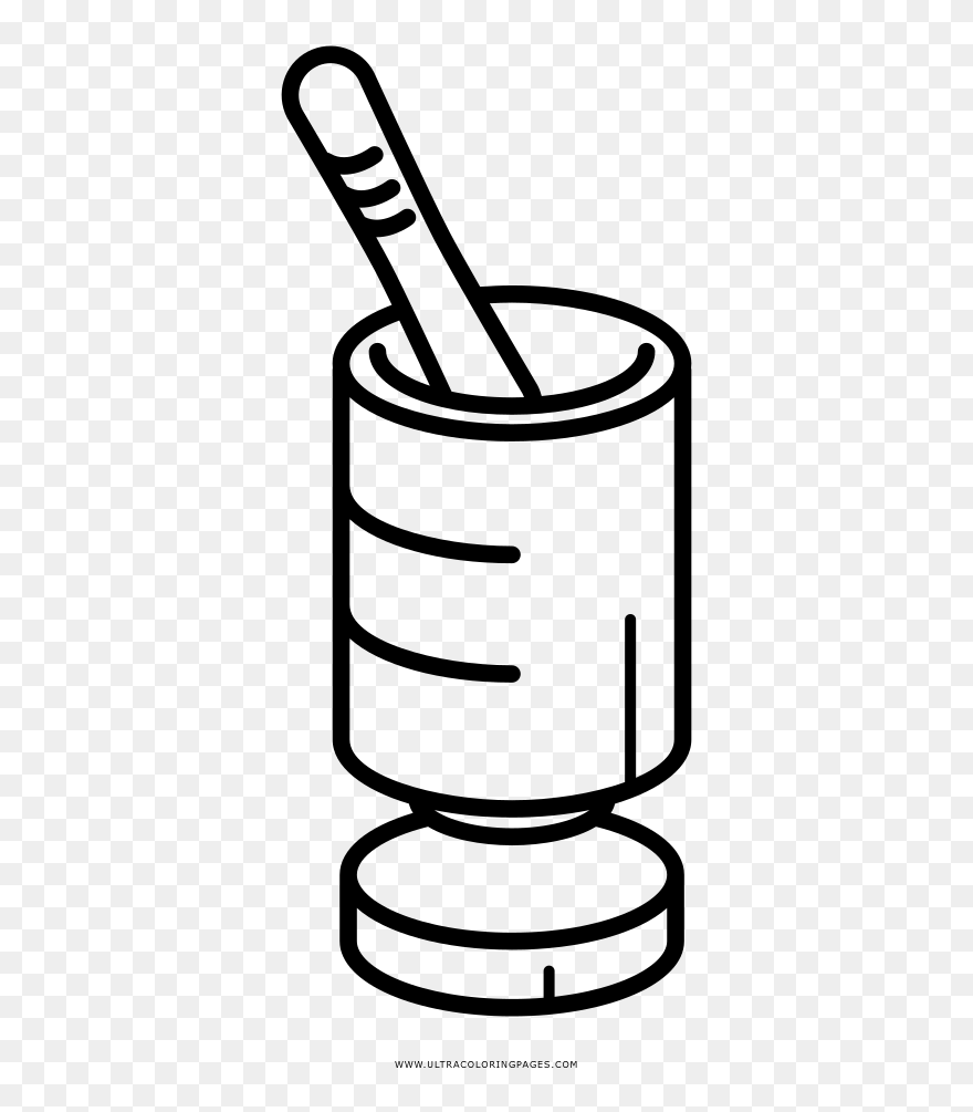 Mortar And Pestle Coloring Page Clipart