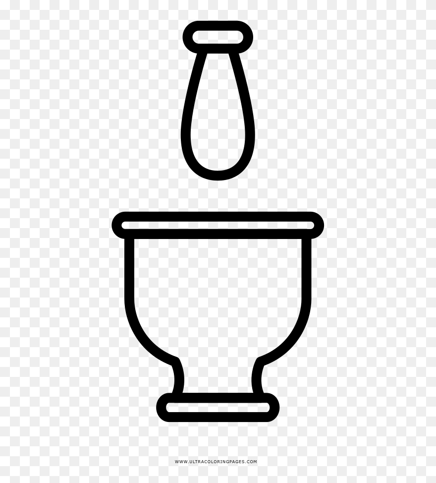 Mortar And Pestle Coloring Page - Coloring Book Clipart