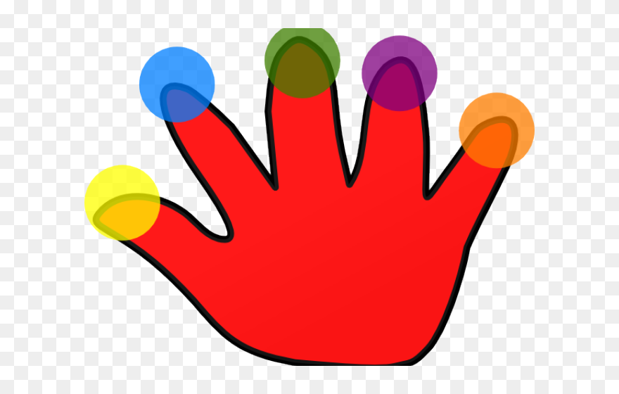 Transparent Red Handprint Png - Hand With 5 Fingers Clipart