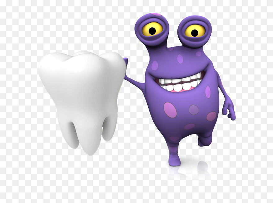 Purple Monster With Tooth - Cartoon Clipart