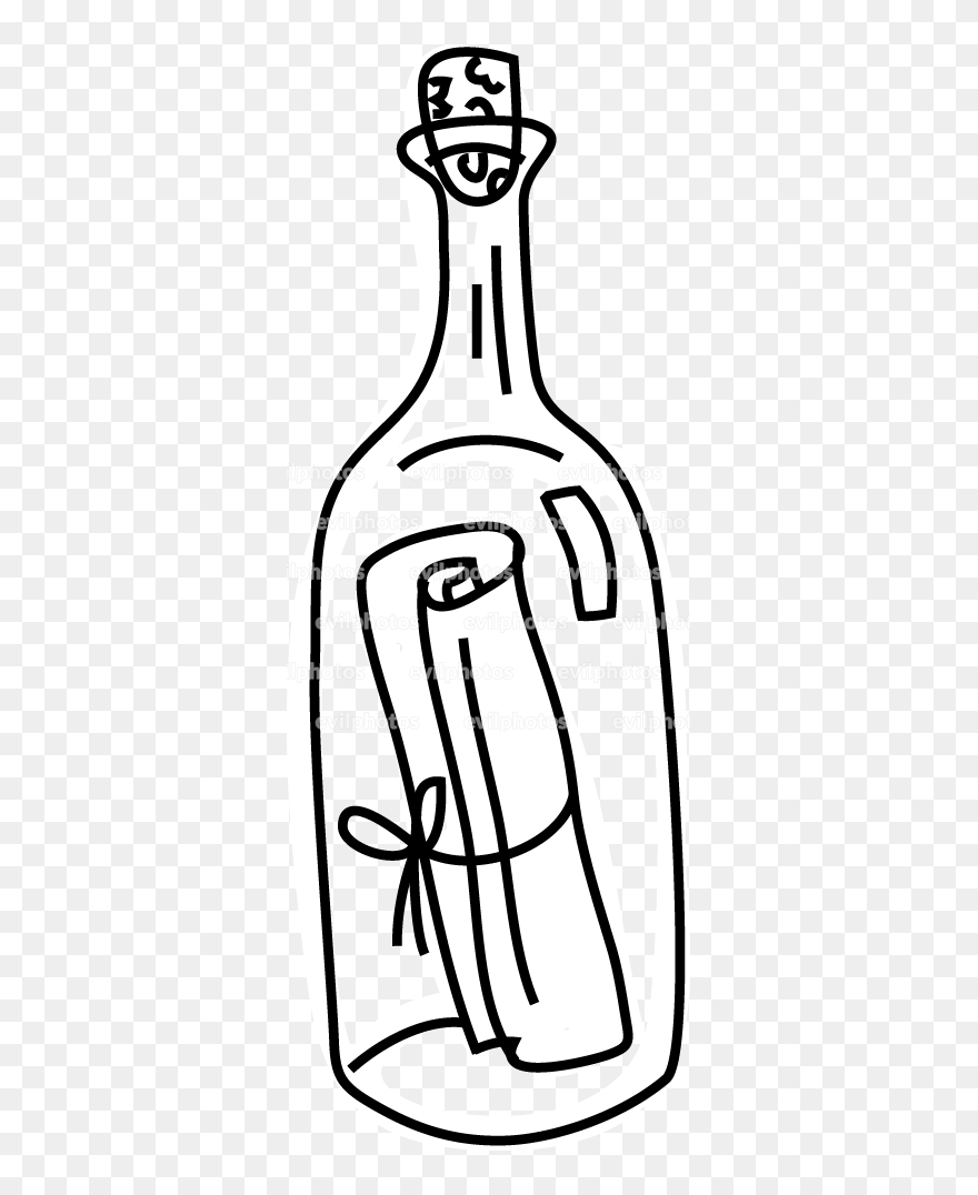 Message In A Bottle Drawing Vector And Stock Photo - Krabby Patty Secret Formula Drawing Clipart