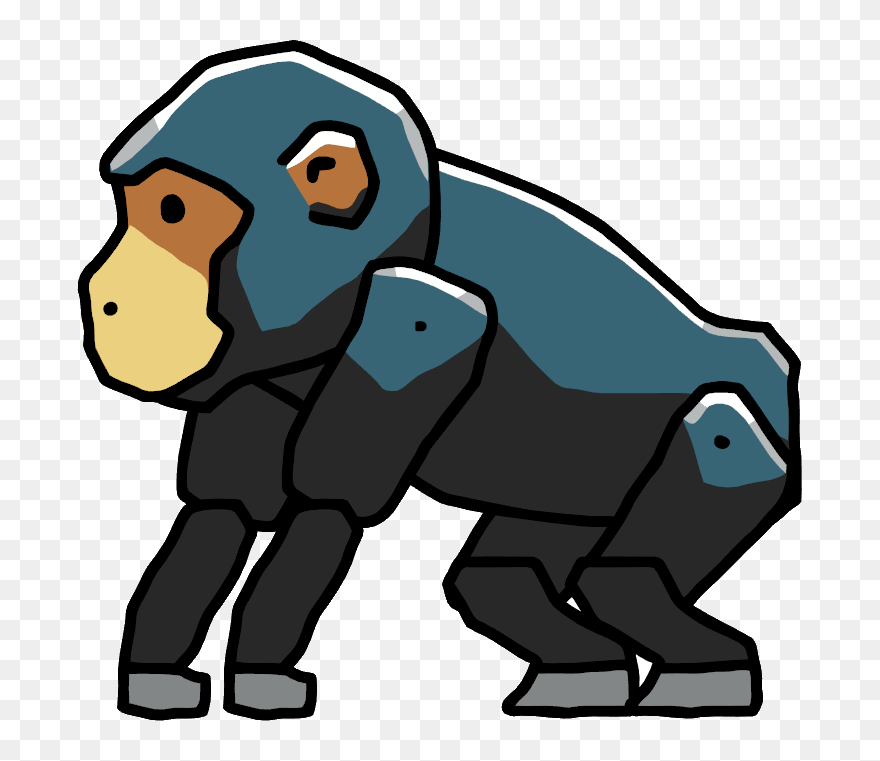 Transparent Chimpanzee Clipart - Scribblenauts Monkey - Png Download