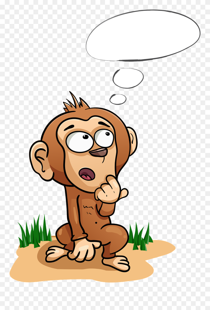 Singe Qui Réfléchit Dessin Clipart