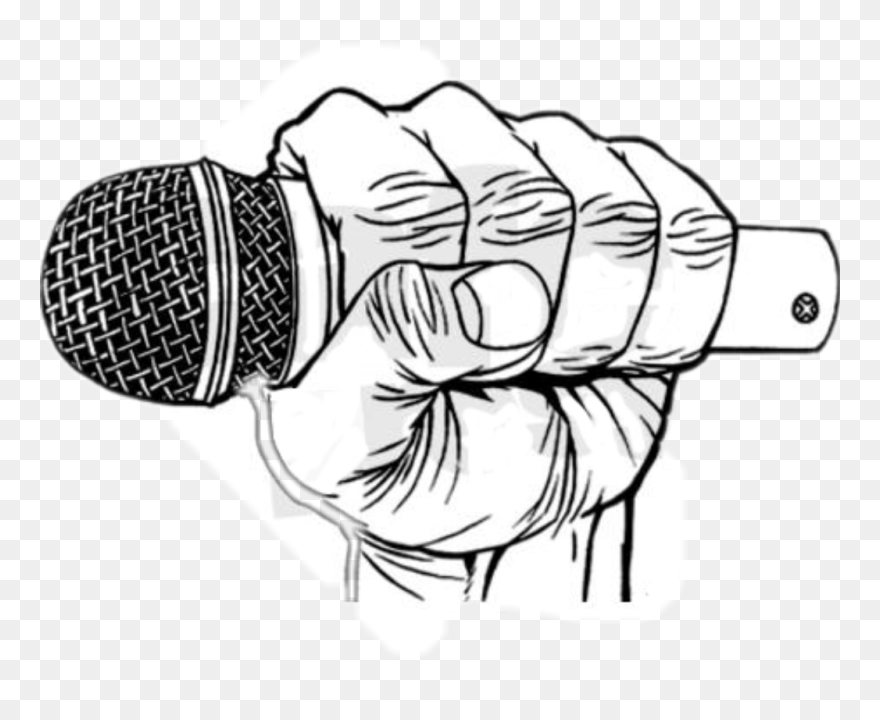 #music #mic #freetoedit - Microphone In Hand Drawing Clipart