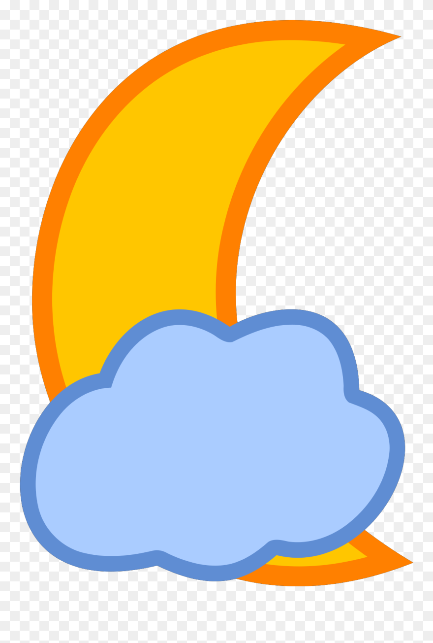Cloud Covered Moon - Moon With Clouds Clipart - Png Download