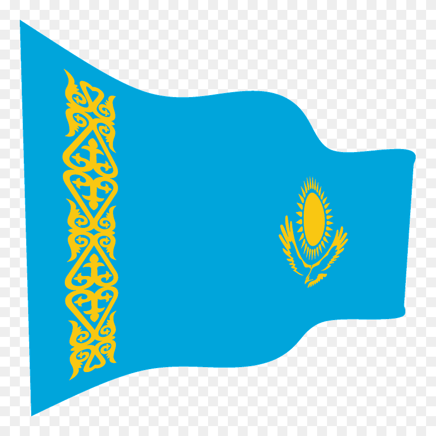 Kazakhstan Wavy Flag Clipart - Kazakhstan Flag - Png Download