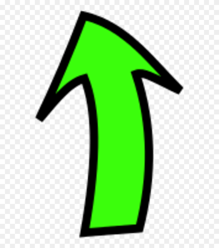 Arrow Pointing Up - Green Curved Arrow Png Clipart
