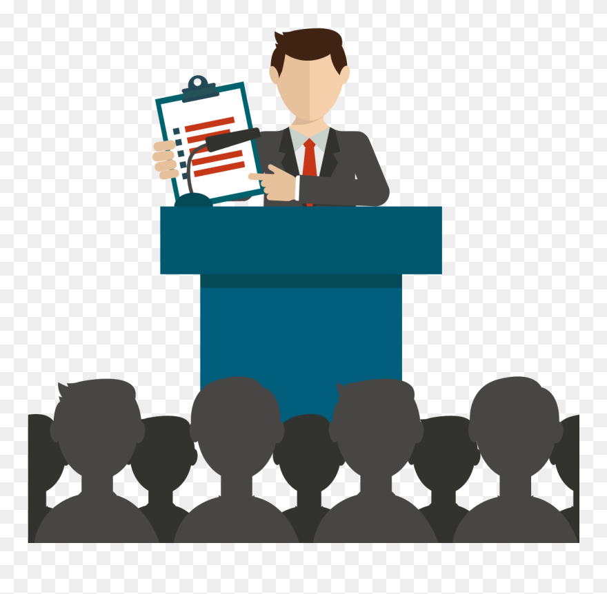 Transparent Entrepreneur Clipart - Public Speaking Vector Png