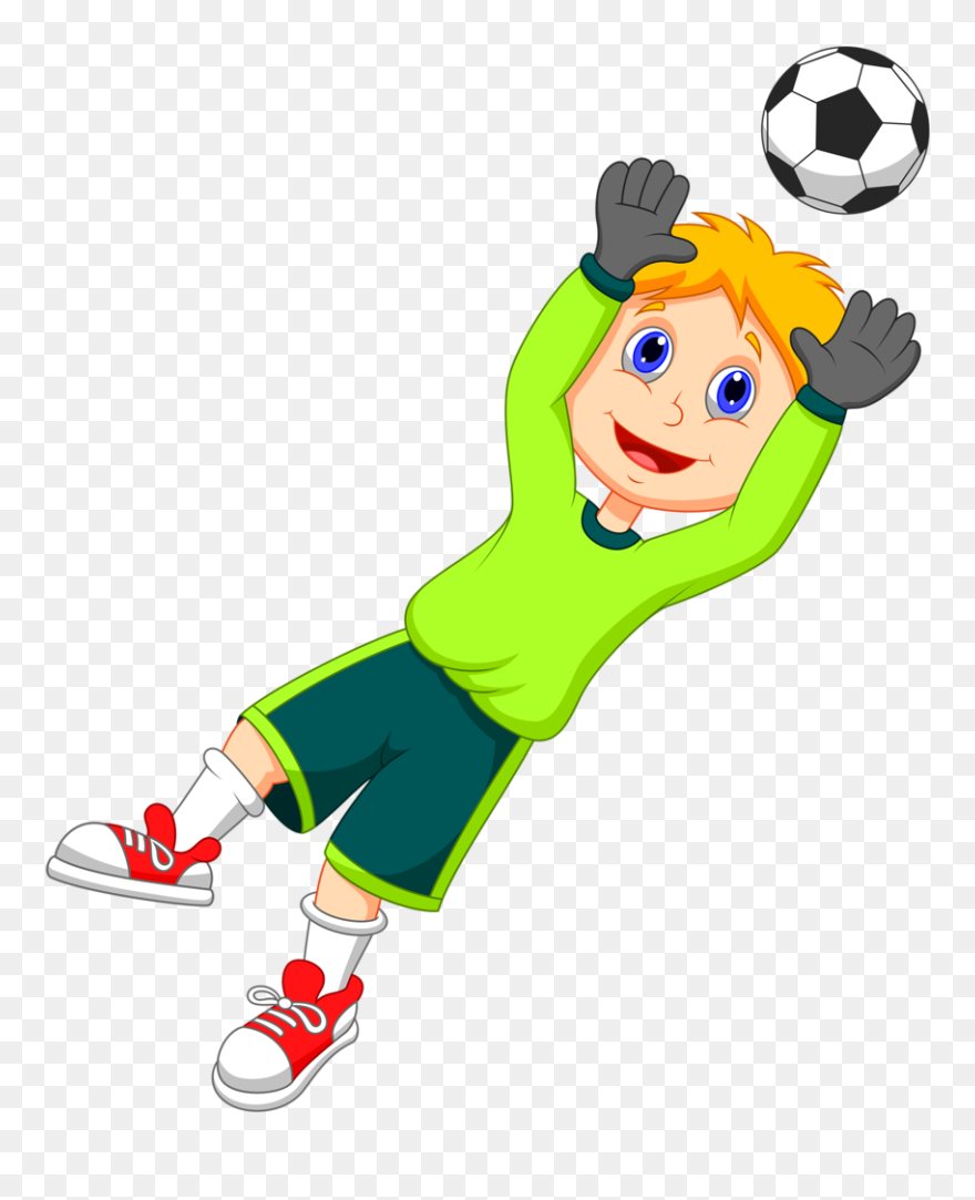 Cartoon Football Goalkeeper Player Clipart