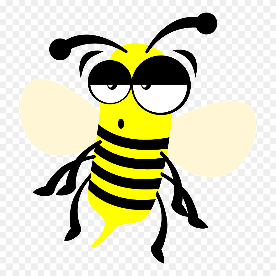 Bored Bee Clipart - Honeybee - Png Download