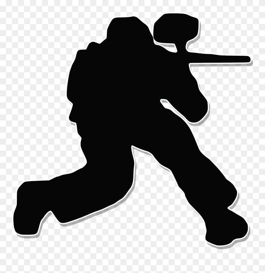 Pro Paintball Shop Silhouette Paintball Guns Stencil - Paintball Clipart