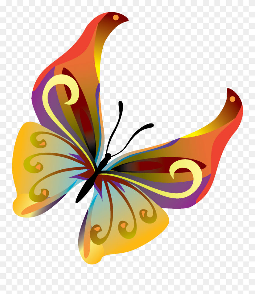 Butterflies Vector Png Transparent Image - Butterfly Vector Free Png Transparent Background Clipart