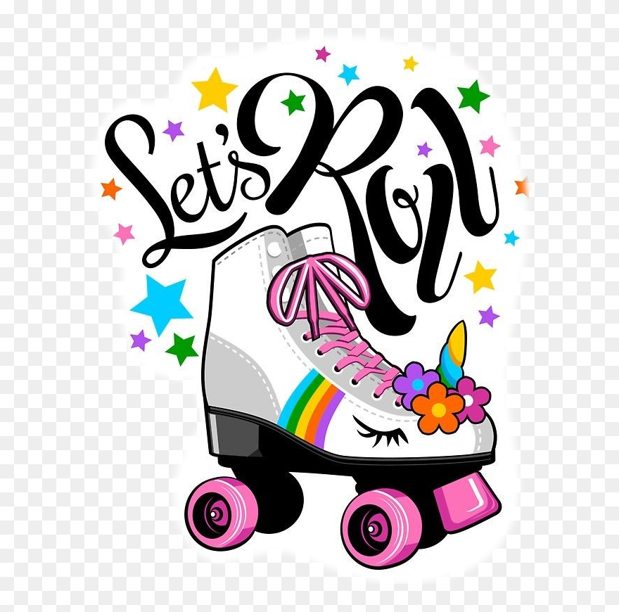 #girly #cute #sticker #pink #tumblr #beach #vibes #cute - Let's Roll Roller Skate Clipart
